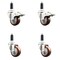 Service Caster 3 Inch 316SS Maroon Poly Swivel 1-1/8 Inch Stem Caster Lock Brake SCC, 2PK SS316TTLEX20S314-PPUB-MRN-2-S-2-118 - alternate 1